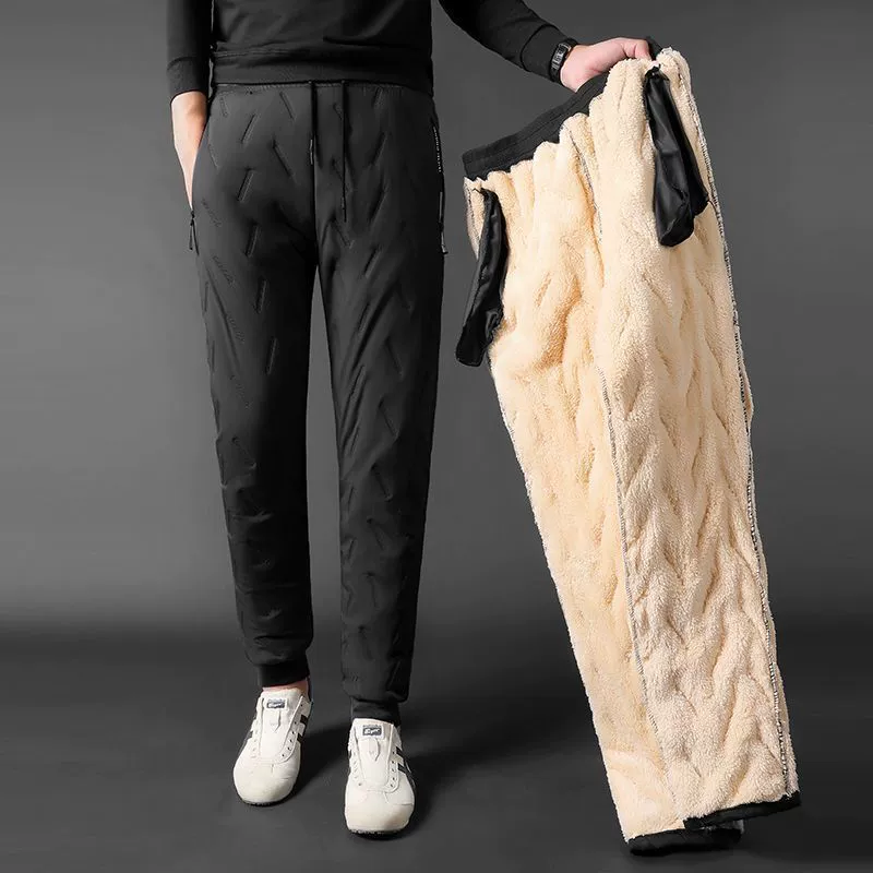 Keep warm velvet trousers, men's leggings, plus size, increased thickness