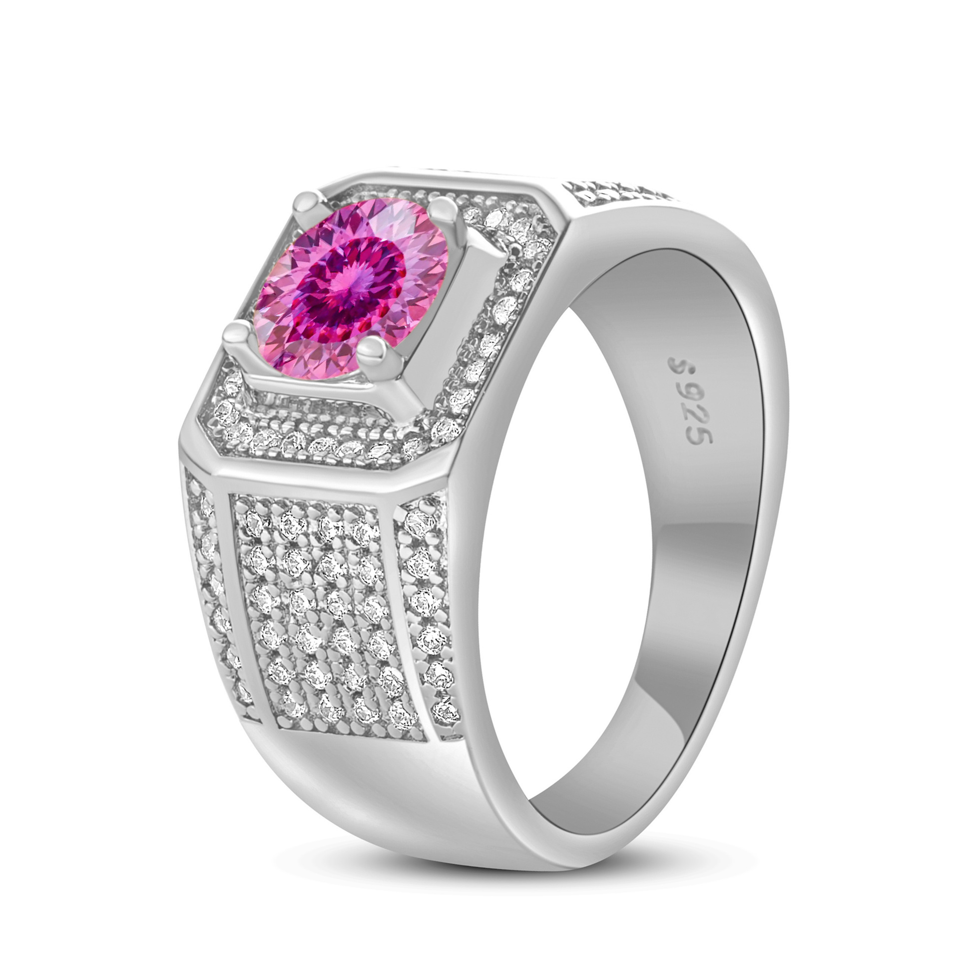 925 plata esterlina gran anillo de hombre de piedra moissan anillo masculino chapado pt950 oro atmósfera para enviar al por mayor fábrica de novio spot