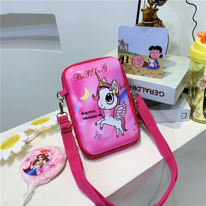Lindo viaje de los niños de dibujos animados cambio pequeño bolso femenino nuevo teléfono móvil bolso bebé hombro crossbody bolsa de almacenamiento de moda