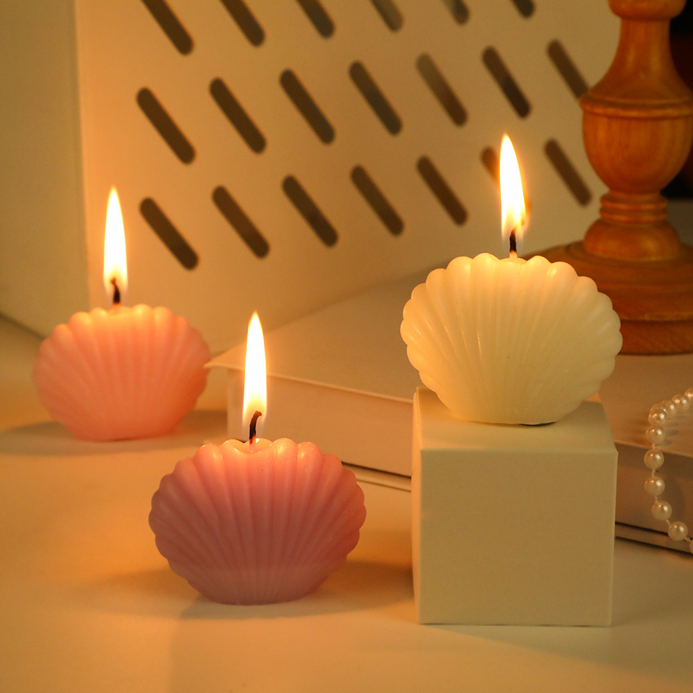 Wholesale small shell essential oil scented candle diy handmade souvenir birthday scented candle photo props decoration