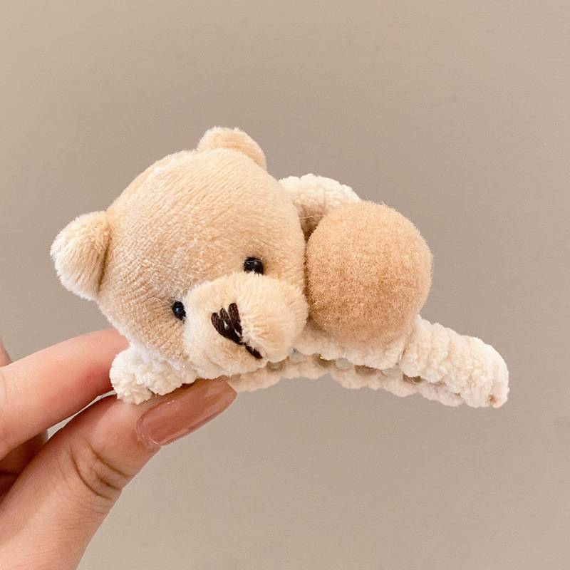 Pin de pelo de peluche para mujeres otoño y invierno estilo coreano peludo gran clip de agarre de cabeza trasera clip de tiburón temperamento clip de agarre de cabello adornamiento de cabeza
