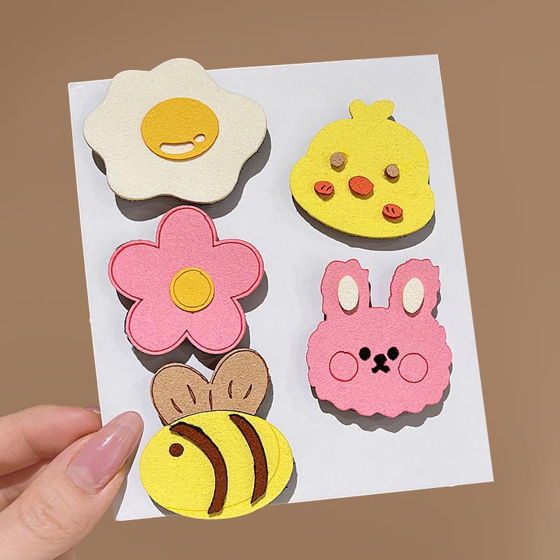 Círculos animados Velcro para niños acabado de cabello roto artefacto femenino lateral cabello roto fruzado clip de cabello no daña cabeza de cabello