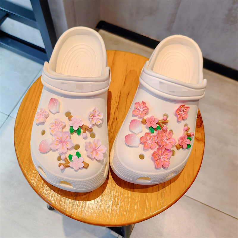 新商品の国風漢服立体桃花桜洞靴アクセサリー高級感花びらdiy靴アクセサリー靴バックル|undefined