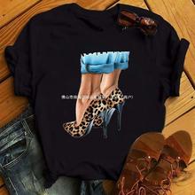 ŷ���羳�ļ�Ůװ��ɫ�߸�Ьӡ��t����T-shirt��ɫ����T��Ů����