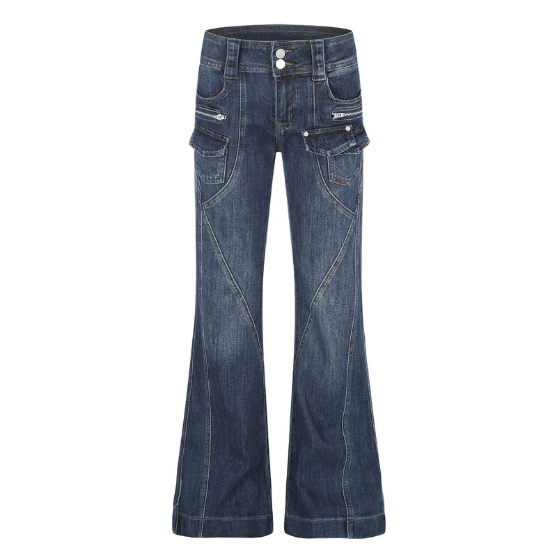 2026 Autumn New Style Slimming Flared Jeans with Pocket Design for Trendy Girls, Versatile Casual Wide-Leg Floor-Length Pants for Women 2026 Autumn New Style Slimming Flared Jeans with Pocket Design for Trendy Girls, Versatile Casual Wide-Leg Floor-Length Pants for Women
