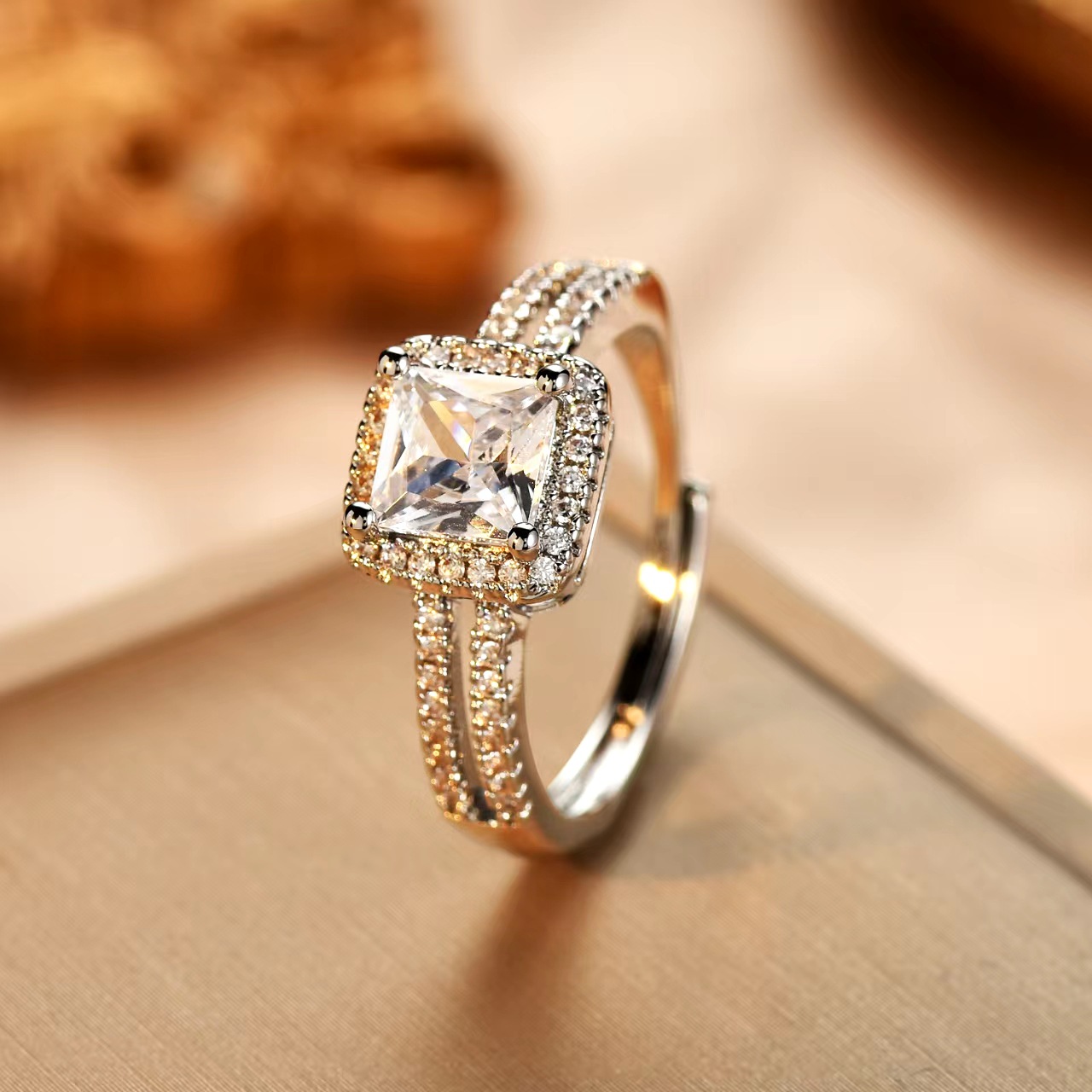 Ring open design voor dames met zirkonia elegante minimalist_voghion.com