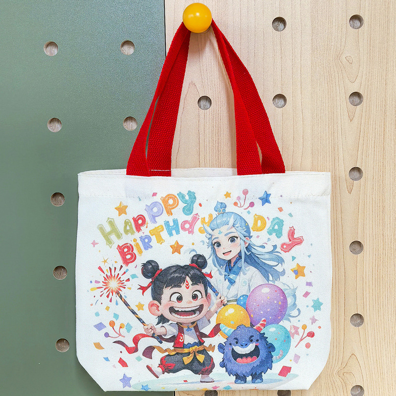 新学期入学祝い袋 哪吒柄 手提げギフトバッグ 幼稚園 誕生日 おやつ 記念品 キャンバスバッグ|undefined