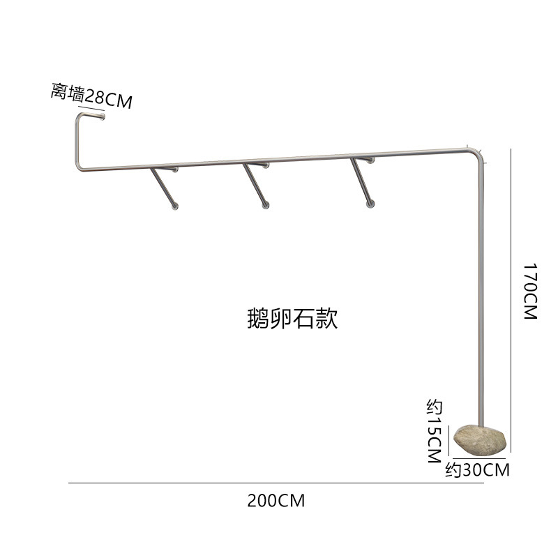 돌 받침대가있는 경사 버팀대 2m