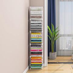 本棚の物置棚が床に落ちている鉄芸の多層の壁の角が狭いです。