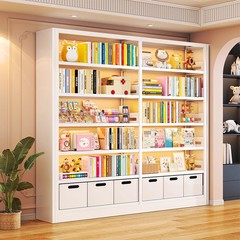 図書館スチール本棚家庭用床置き収納ラック子供用本棚リビングルーム絵本ラックシンプルな鉄製収納ラック