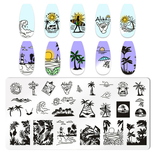 Japanese cute cartoon nail art stamping plate tools DIY nail art stamping plate tools for nail salon