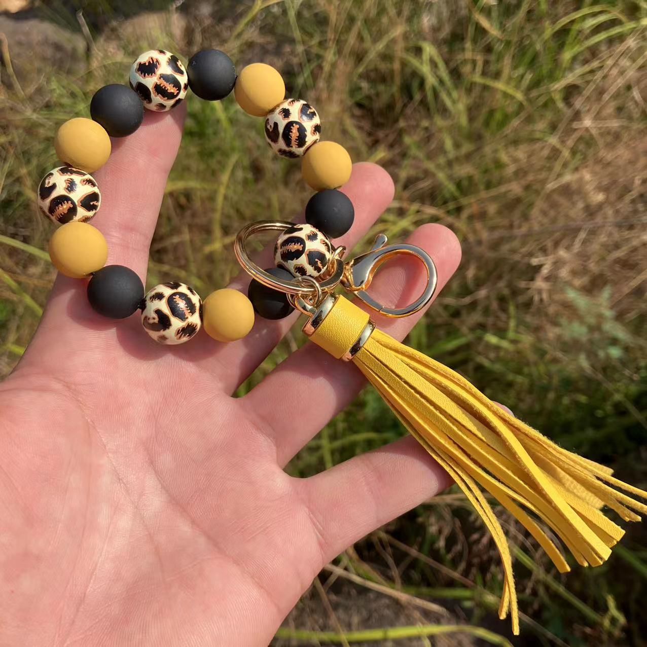 1 Stück Lässig Strassenmode Farbblock Kieselgel Armbänder Schlüsselbund display picture 9