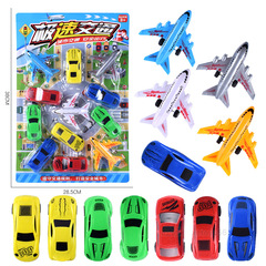 New style street stall supply children's engineering car toy hanger set for boys, car passenger plane model wholesale