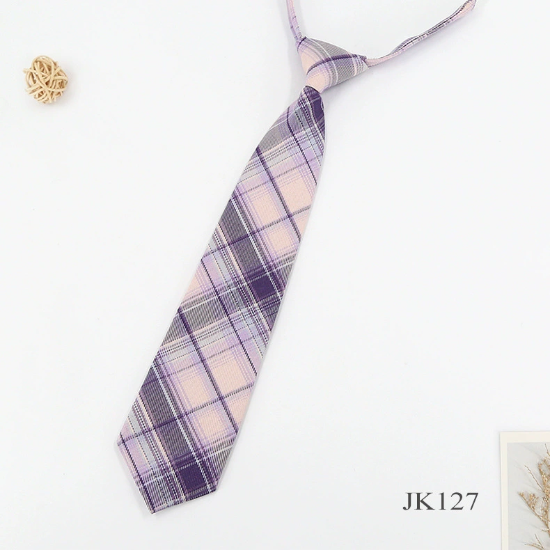 Заготовка на петлях Lazy Tie JKDK, школьная форма в клетку колледжного стиля, регулируемая 7×33 см