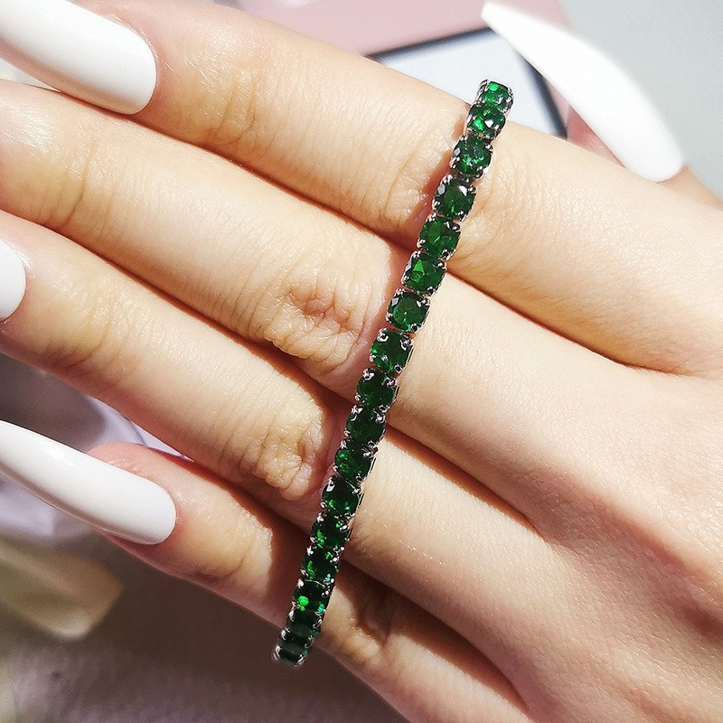 Hip Hop Tennis Armband Handstück Mehrfarbiges Zirkon Armband Damen Volldiamant Nicht verblassend S5787_voghion.com