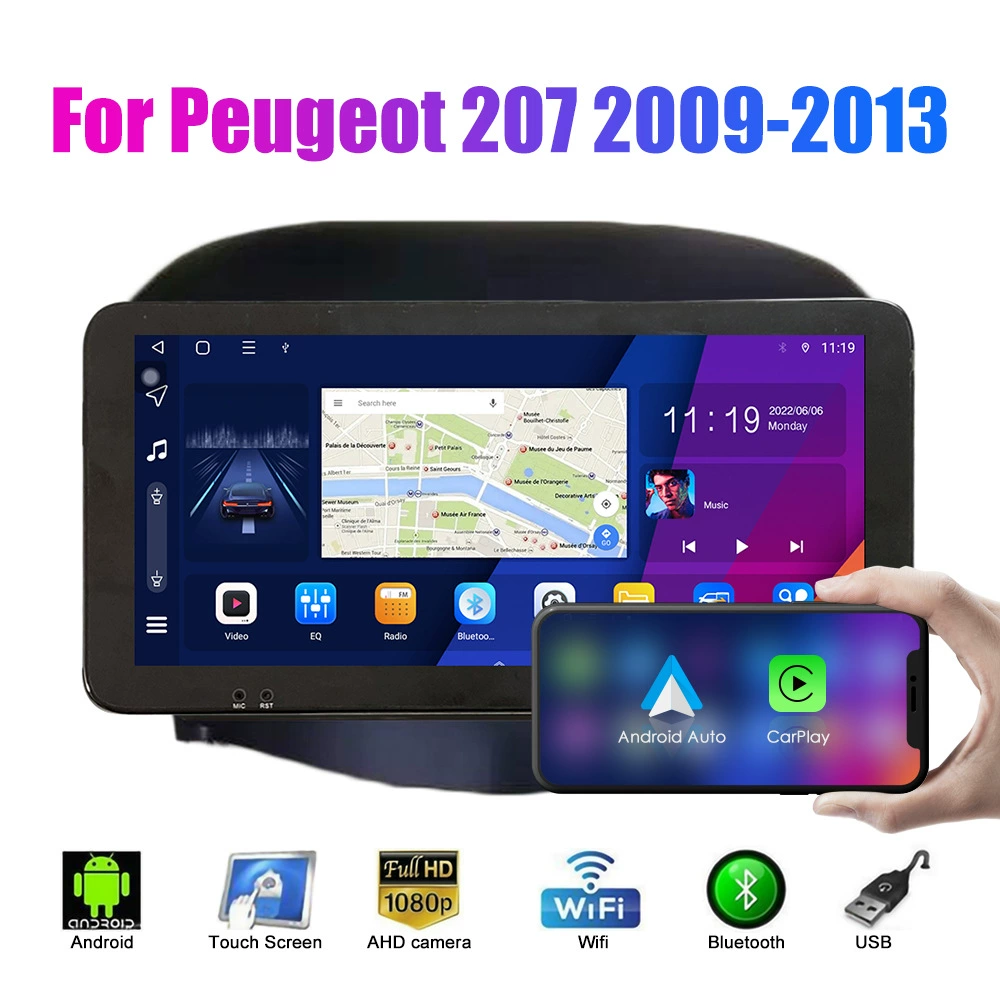 Подходит для Peugeot 207 2009-2013 навигатор Android автомобильный GPS реверсивное изображение все-в-одном устройство