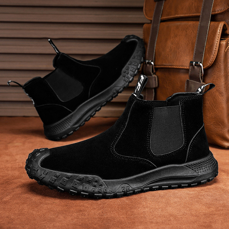 Botas Martin altas, zapatos para hombres, nuevos zapatos de herramientas transpirables de otoño, zapatos de seguro de trabajo casuales antideslizantes de todo fósforo de moda para hombres
