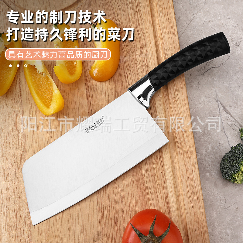 Spot patrón de diamante mango asiento giratorio juego de nueve piezas cuchillo de cocina juego completo juego de cuchillos de cocina para el hogar de acero inoxidable