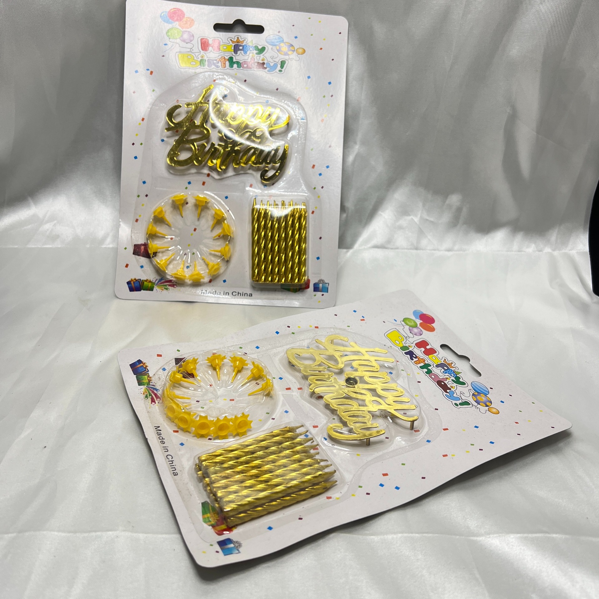Inglés tarjeta de cumpleaños vela juego de tarjetas con base creativo pastel de cumpleaños vela al por mayor hilo de color