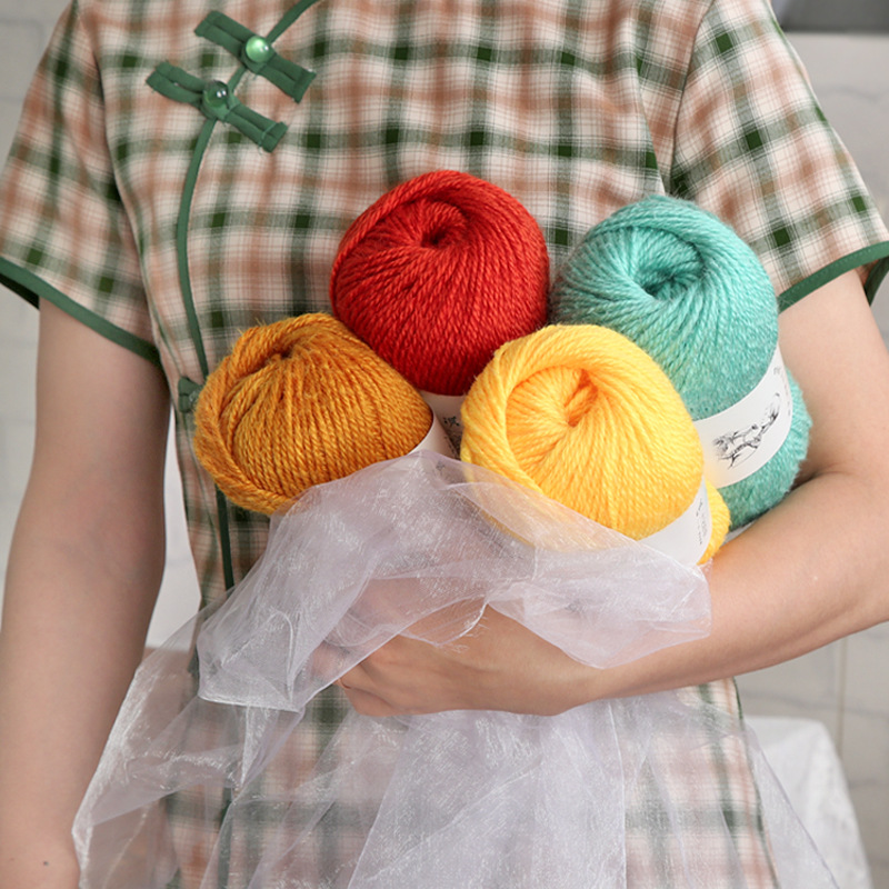 雪澜绒手编1号线澳毛4股中粗围巾线宝宝手编帽子外套外贸批发毛线