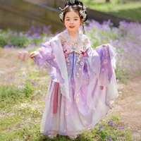 Весенний новый супер-фея Hanfu Детская маленькая принцесса Guodeng Advanced Чувство Платье Детский сад Выступление Юбка Оптовая