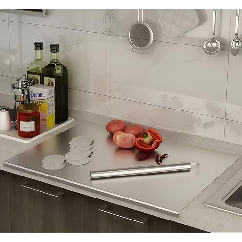 Amazon thickened stainless steel cutting board, mold-resistant panel, kitchen household kneading board, cross-border food-grade chopping board