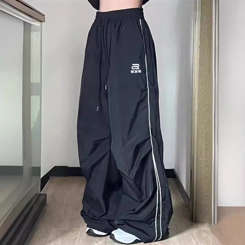 Cross-Border Y2K Women's Streetwear Black Harajuku High Street Pants Men's Sports Pants Trendy Wide-Leg Jogging Pants Long Cross-Border Y2K Women's Streetwear Black Harajuku High Street Pants Men's Sports Pants Trendy Wide-Leg Jogging Pants Long