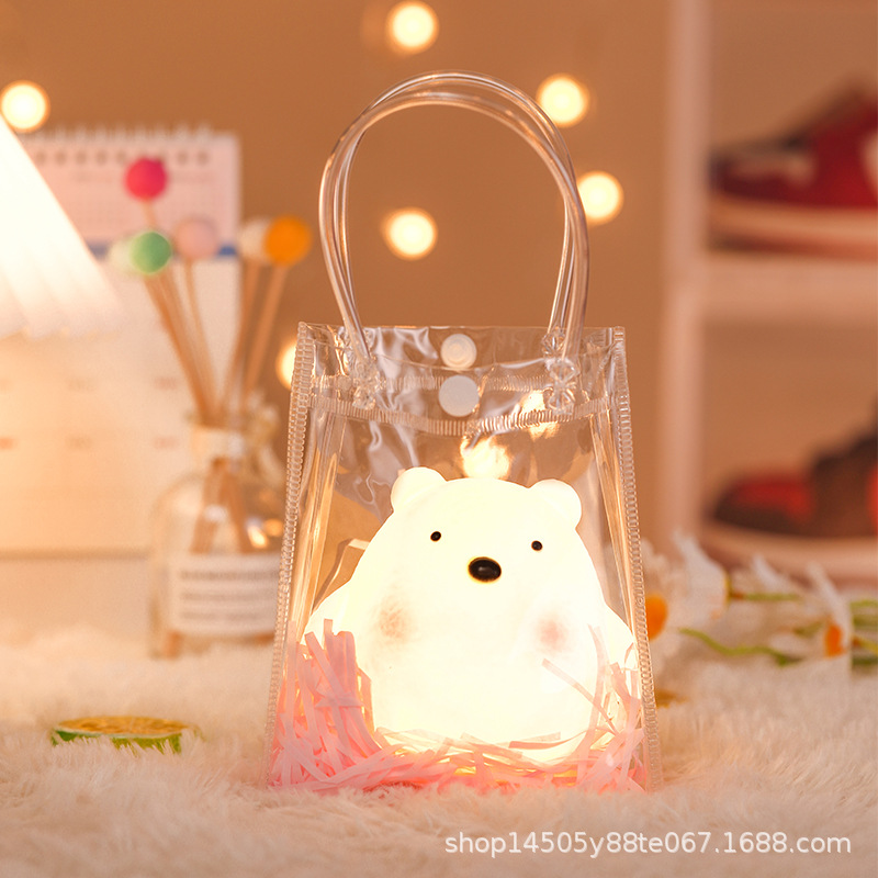 곰 [투명 기프트 백 + 라피아 풀 색 랜덤]]