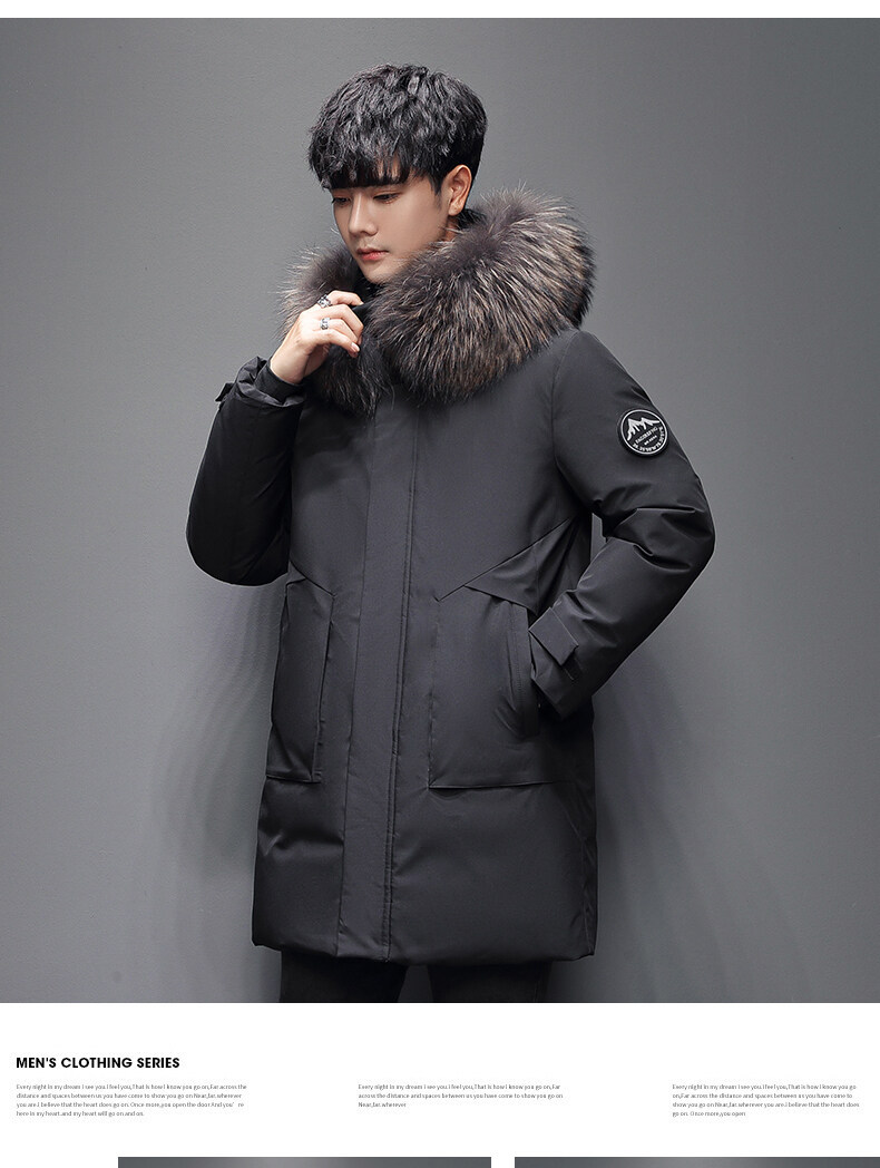 Men's Hooded Down Jacket Winter Warm Business Thickened Coat_voghion.com