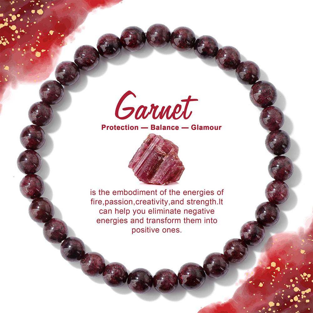 天然石ブレスレット弾力ロープビーズ6mm青松石紫水晶黄水晶帯カードセット手串卸売り