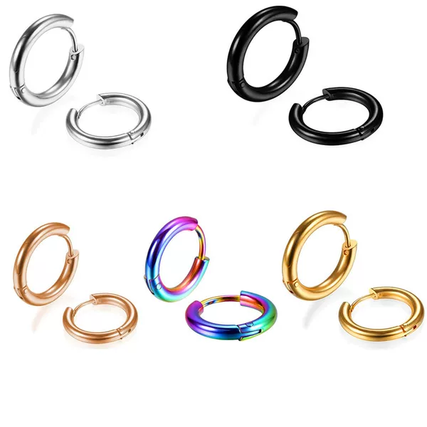 Medical Titanium Steel Hoop Earrings for Women, Light Luxury High-End Ear Studs, Ear Cartilage Studs, Ear Care Accessories for Men, in Stock