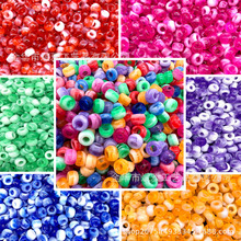 跨境厂家直销6*9mm亚克力桶珠卡通双色桶珠非洲脏辫珠双色小马珠