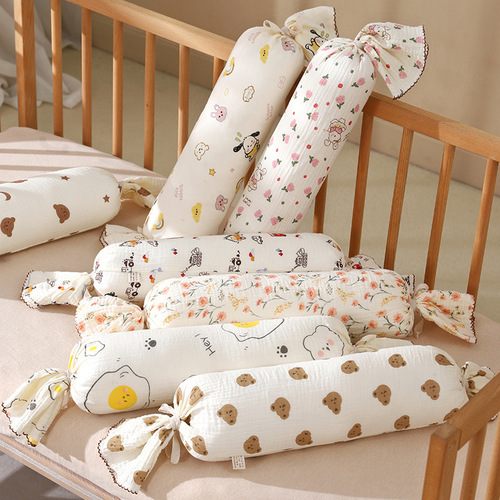Candy Pillow A-Type Pure Cotton Gauze Anti-Collision Long Baby Soothing Hug Pillow Children's Supplies Infant Pillow