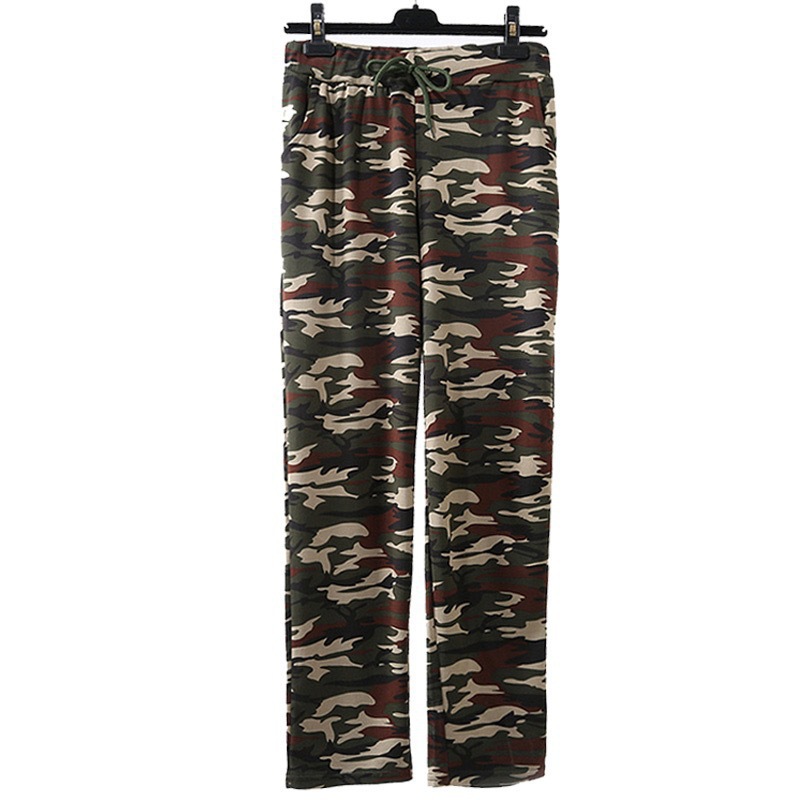 a2/13 外贸货源春季迷彩工装裤宽松加肥加大弹力系带松紧腰