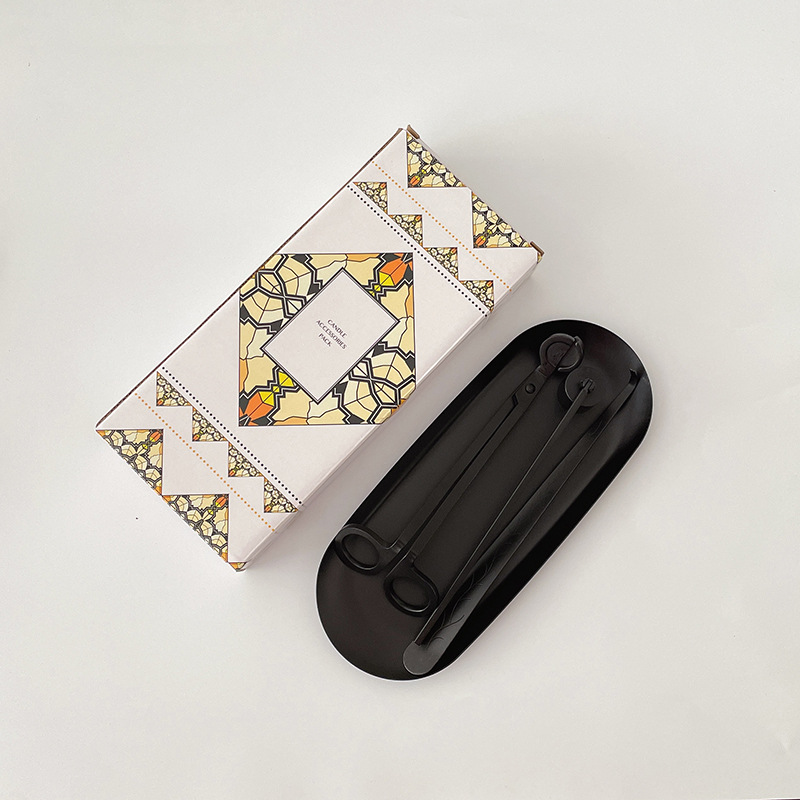 Conjunto de herramientas para velas de aromaterapia - Diseño moderno simple, incluye cortador de vela de acero inoxidable, extintor de vela y encendedor, venta al por mayor