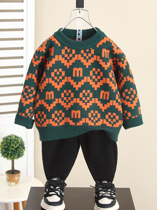 Suéter grueso de otoño e invierno para niños 6778, camiseta básica de estilo coreano 2026, ropa de punto infantil de invierno.