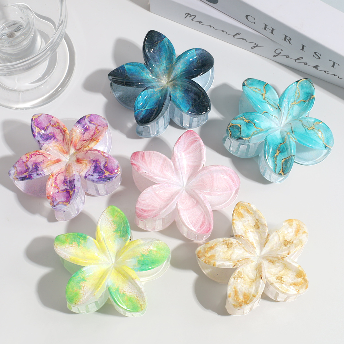 58g Weight Hair Claws Hair Accessories Type 1 Piece Quantity Daily Occasion Plastic Material Plumeria Pattern Women's Gender Sweet Style Sweet Women's Plumeria Plastic Hair Claws 1