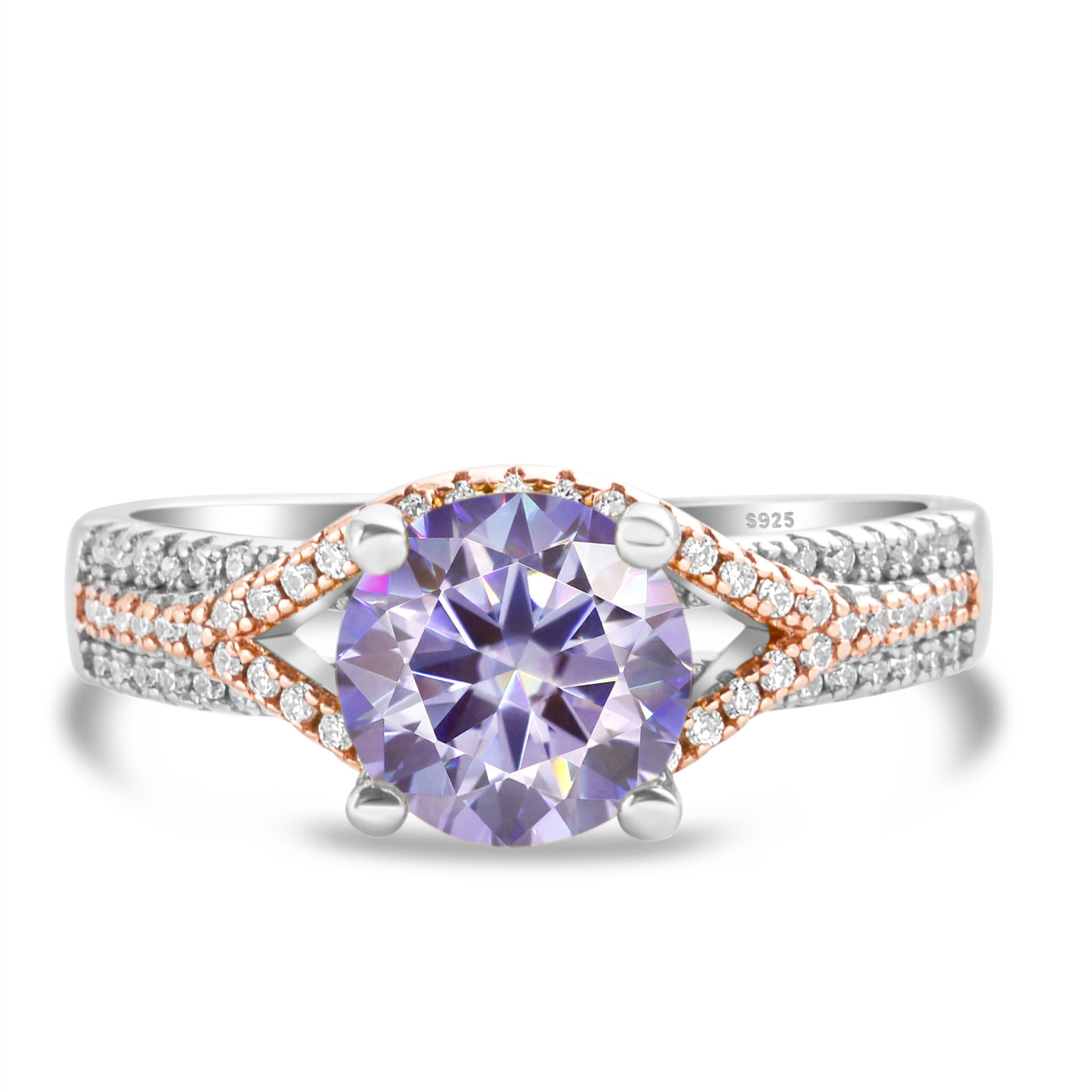 Anillo de flores de automóviles anillo de diamantes de moissan anillo de plata femenino exagerado oro anillo de diamantes de dos colores anillo de chatarra en vivo suministro