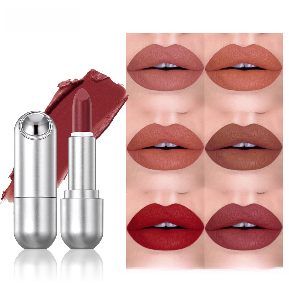QIBEST light matte non-stick cup non-fading lipstick long-lasting waterproof not easy to decolorize natural three-dimensional lipstick