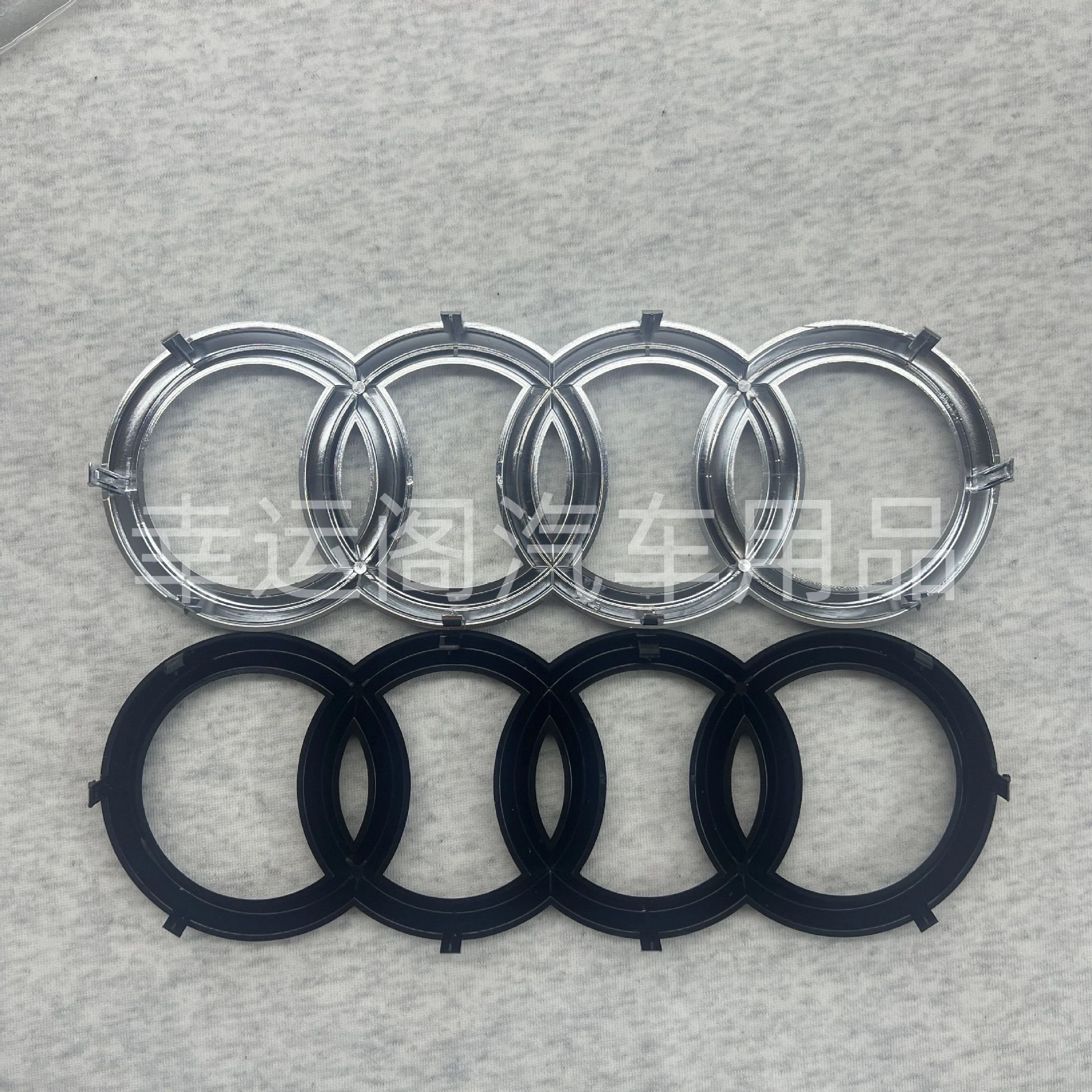 Suitable for Audi Car Logo Modification A3/A4L/A5/A6L/A7/Q2L/Q3/Q5L Four-Ring Black Warrior Front and Rear Emblems
