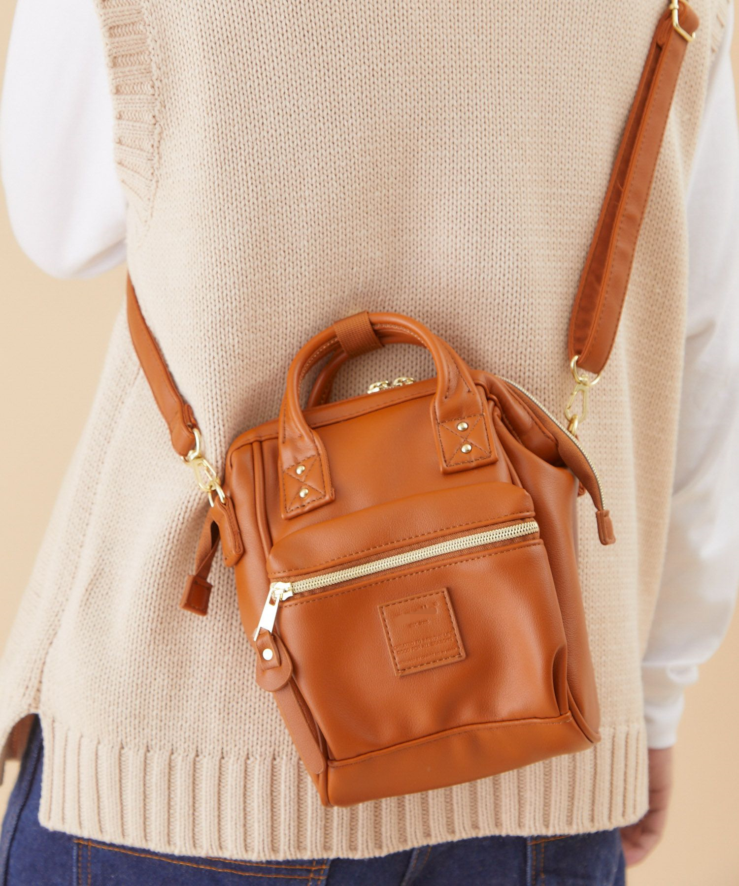 日本乐天斜挎包PU单肩包迷你背包女包复古中古包口金包mini bags|ms