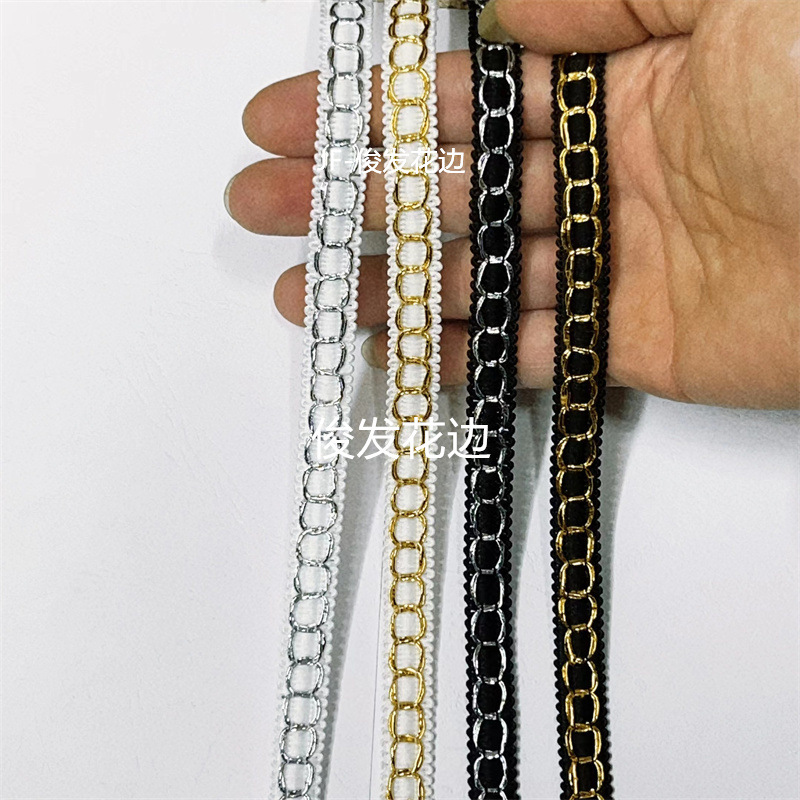 厂家现货2条金银线八字花边 民族风礼服鞋帽服装辅料优惠