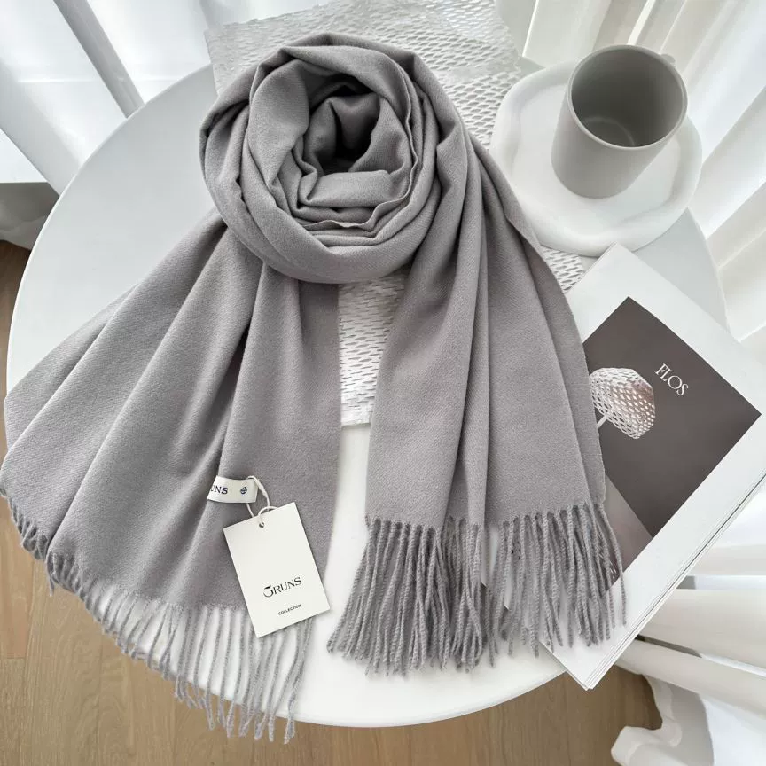 Demi‑season warm cashmere scarf, universal cloak wrap, 200 cm, 250 g, many colors