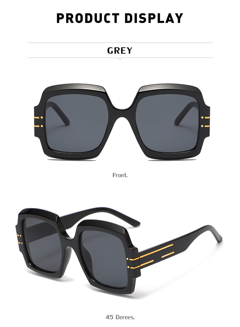 Fashion Big Frame Ladies Box Sunglasses  European And American Cross-border Sunglasses Wholesale display picture 8