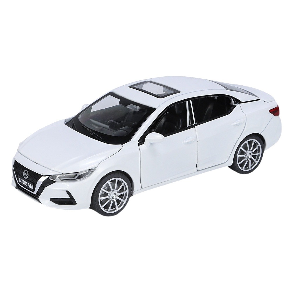 Zhongyuan xinghejin modelo de coche 1:32 Nissan Xuanyi sonido y luz Tire hacia atrás coche de juguete modelo de música decoración caja de polvo