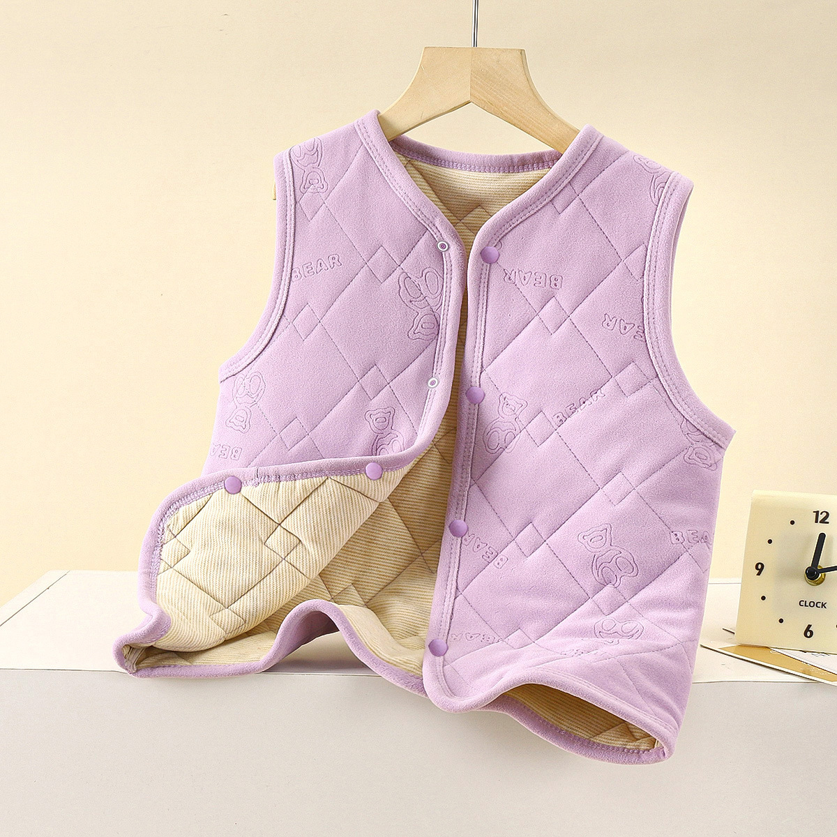 Nuevo algodón de invierno, seda de seda gruesa, se puede usar en el exterior con uniforme escolar, artefacto mágico de calentamiento para niños y niñas, conjunto de chaleco