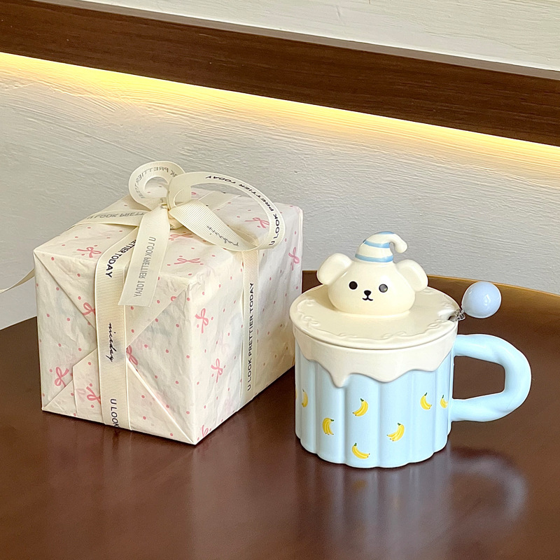 女の子への誕生日プレゼント、親友への実用的なギフト、見栄えの良い漫画のクマのセラミックマグギフトボックス|undefined