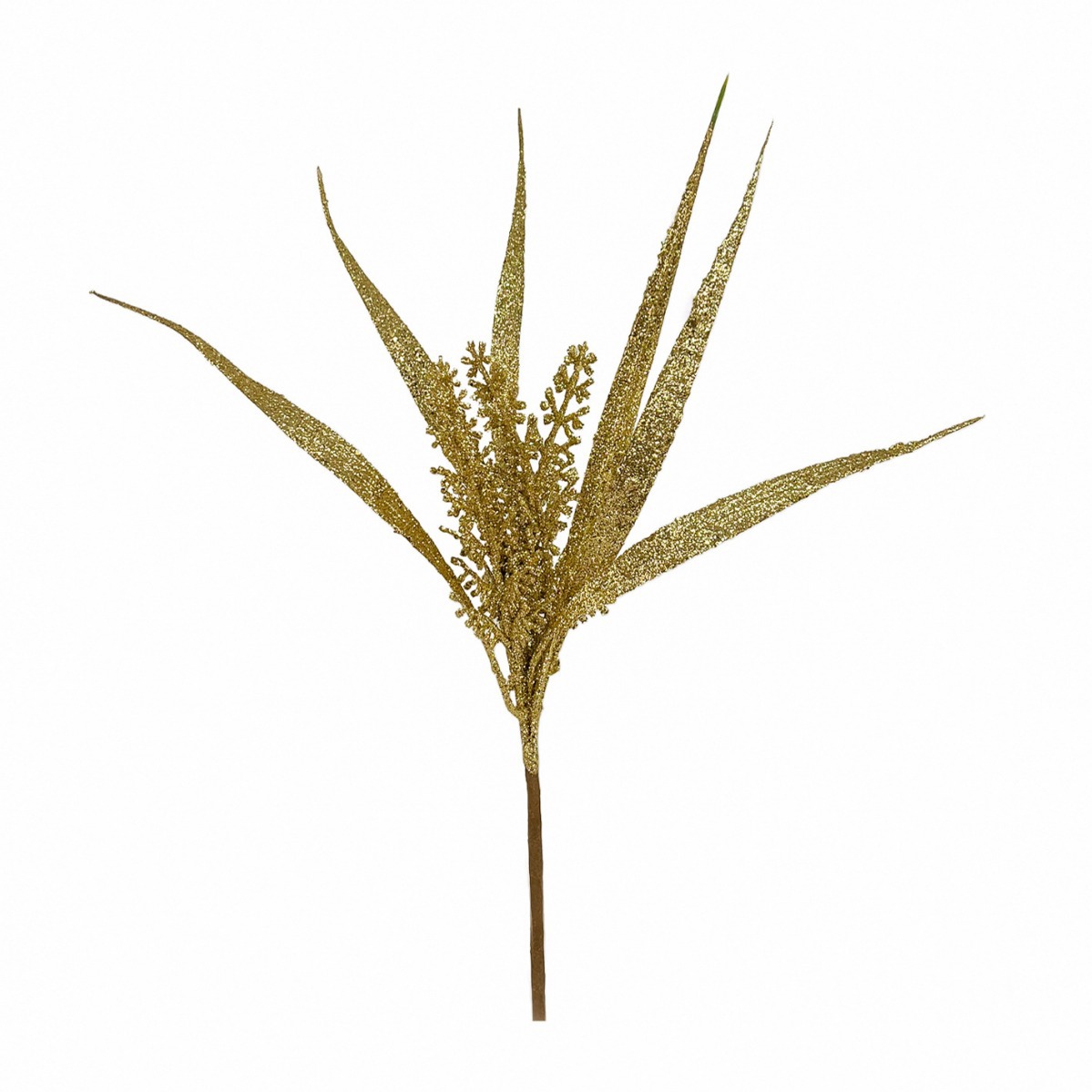 Venta directa de fábrica, decoración navideña transfronteriza con polvo dorado, accesorios de fotografía para árboles de Navidad, decoración con cortes de polvo dorado, helecho artificial