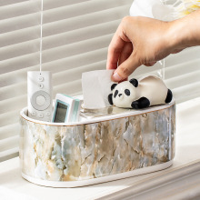 轻奢高级感陶瓷纸巾盒家用欧式高档客厅多功能遥控器收纳盒抽纸盒