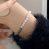 Bracelet from pearl, advanced chain for key bag  stainless steel, decorations hip-hop style, accessory, light luxury style, high-quality style